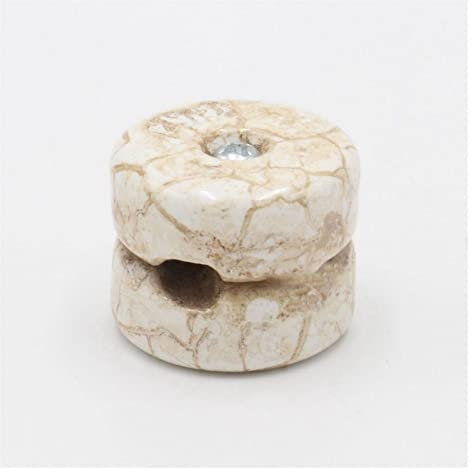 JUANZD Ajuste del aislador de Porcelana Antigua Ajuste for el cableado de la Pared Fijación de la Pared de cerámica Ajuste for el cordón Textil del Vintage(Marble,50 Pieces)