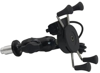 Motorrad Telefonhalter Handyständer Motorrad-Handyhalter Gabel Vorbauhalterung GPS-Navigationshalterung USB-Ladegerät Für VFR 800F VFR 1200F VFR 1200F DCT 2010-2017 2018 Handyhalterung(with USB Char