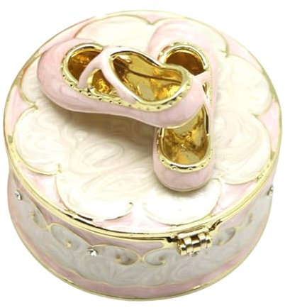 bnsggl Zarte Schmuckschatulle Mit Ballettschuh Kompakter Schmuck Aufbewahrungsbehälter Mit Ballettschuh Akzent Für Reisen Und Kommode