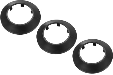 PATIKIL Rohrabdeckung Wasserrohrabdeckung Dekoration Rohrmanschette 1,97/50mm, 3 Stück Flansch PP Kunststoff Abflussrohrabdeckung Rosetten für Heizkörperrohre Wandrohrrohr Dekor, Schwarz