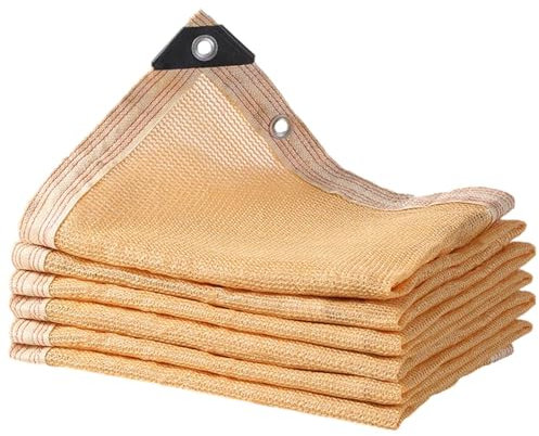 Sonnenschutztuch, Beige, Schattiernetz, 85 % UV-beständiger Stoff mit Ösen, für Garten, Pergola, Terrasse, Pflanzen, versch