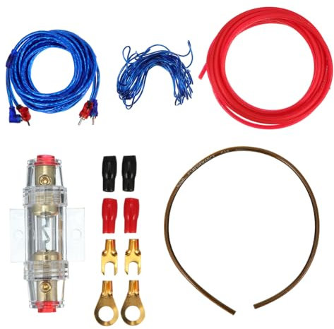 Mobestech 8 Gauge Amplifier Installation Wiring Kit, Car Audio Amplifier Cable, Copper Clad Aluminium Pvc, Soft Flexible, Noise Shielding for Automotive Installation