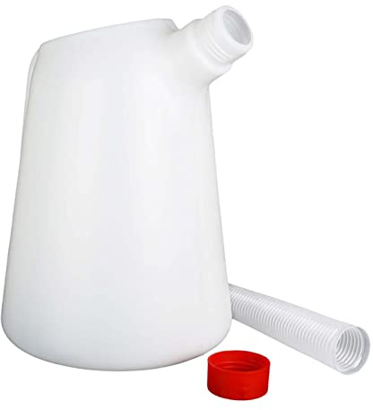 Jarra medidora de aceite con boquilla flexible de vertido con tapa para viajes en coche, 2 L