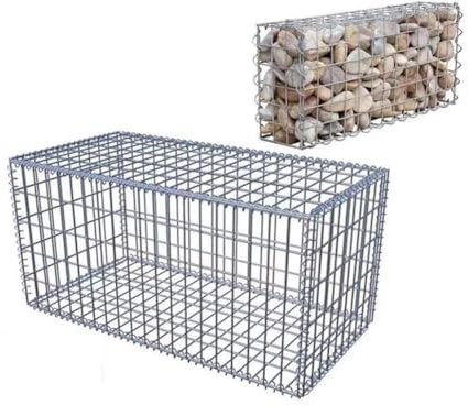 Gabion,Gabion Basket Galvanized Steel Outdoor Garden Patio Wall Wire Fence Cage(10x10cm-2x0.5x1m)