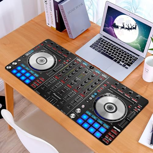 KDWJS Gaming Mauspad XXL 90x40cm Mousepad Groß Vernähte Kanten Anti-Rutsch für PC,Professioneller DJ-Equipment-Vitrine, Pioneer DDJ-SX-Controller, ausg,Laptop Verbessert Präzision und Geschwindigkeit