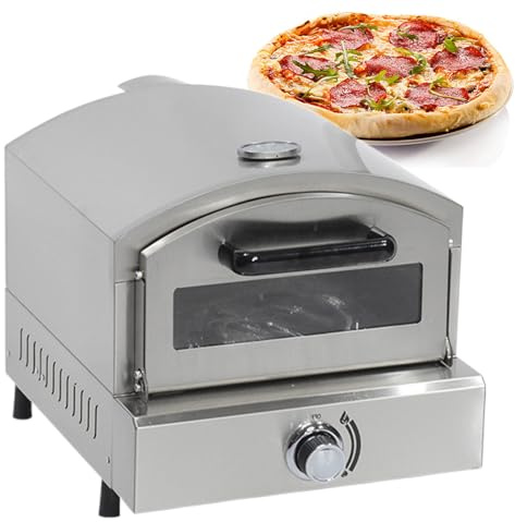 Tragbarer Pizzaofen, Gas-Pizza-Maker, Edelstahl-Außenofen mit Pizzastein für private und gewerbliche Küchen