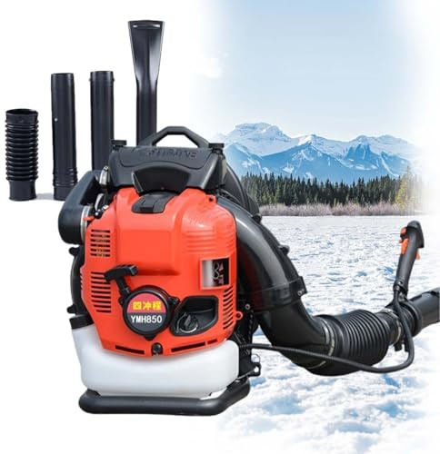 EPIKNOWEE Soffiatore a Zaino 4 Tempi 100cc Resistente, Soffiatore Foglie e Neve Benzina, Motore Ecologico,Spazzaneve a benzina Nessuna Miscela, Ideale per Prato, Parco e Cantiere(Red)
