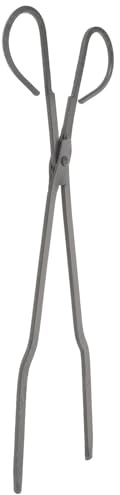 Homoyoyo Pinzas para Leña de Hierro Resistentes 52 CM Boca Curva Tenazas para Chimenea y Brasero Mangos Largos para Aislamiento Térmico y Uso Seguro en Fogatas y Barbacoas