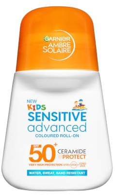 Garnier Ambre Solaire Sunscreen Roll On SPF 50, Kids Roll-On, Vegan, 50ml | With Triple Resistance To Water Sweat & Sand, Hypoallergenic, Vegan Formula, Easy Application, 50ml