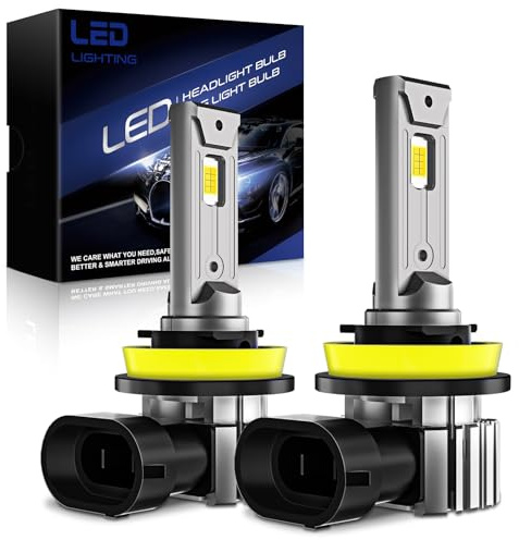 OVVOFPP H11 LED-lampa 3 6 000 LM, 220 W, 6 500K, vitt ljus, ny generation 2025, replikering, 1:1 halogenstrålkastare, dubbelhåls kylning, plug and play, anpassningsbar till bilar och motorcyklar, 2 st