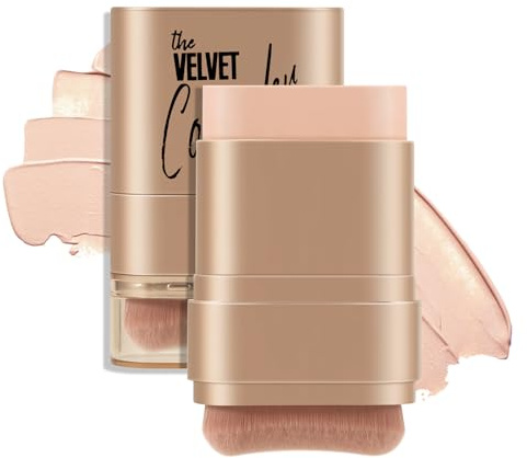 Boobeen Concealer Foundation Stick, 2-in-1-Concealer-Stick mit Pinsel an beiden Enden, langanhaltende, vollständige Abdeckung für Augenringe und Hautunreinheiten, Konturstifte für das Gesicht