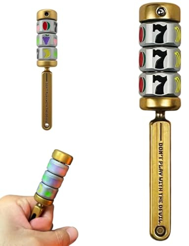 Lucky Slot Machine Finger Spinner, Fruchtthemed Fidget Gadget für Stress und Angstlinderung, Metall Schreibtisch Spinner Spielzeug für Erwachsene