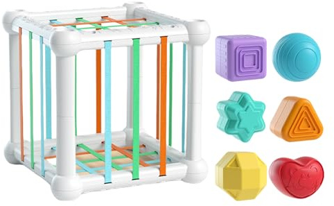 Stapelbecher-Spielzeug - 5.12 Zoll Lernspielzeug, Hochwertig -Spielzeug, Sinneswürfel Spiel | Tragbar Lernspielzeug Formenblöcke zur Förderung Feinmotorik für Kinder 1-3 Jahre Perfekter Gebu