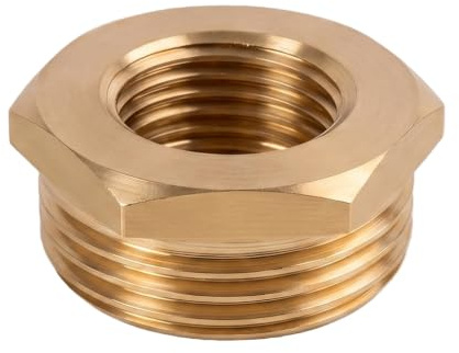 Reductor de Latón 1 Pulgada Rosca Externa a 1/2 Pulgada Rosca Interna, Raccor de Reducción con Hexágono, Para Agua Potable e Instalaciones Domésticas
