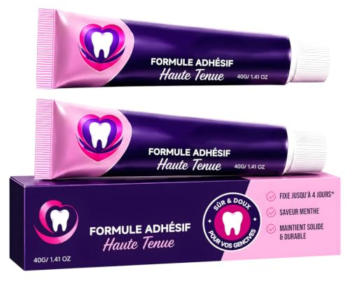 Colle Dentaire Extra Forte,2Pcs,Colle pour Dentier,40g/Pcs