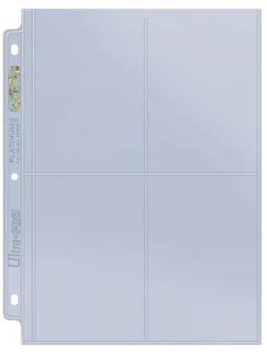 Ultra Pro 4-Pocket Platinum Page with 3-1/2 X 5-1/4 Pockets 100 ct.