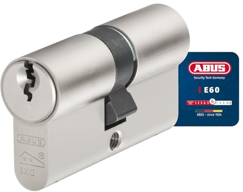 Abus E60NP Nickel Perle 45/45 Doppel-Zylinder | Inklusive Sicherungskarte, Not- und Gefahrenfunktion, SKG geprüfter Anbohrschutz, matt vernickelte Oberfläche Nickel Pearl