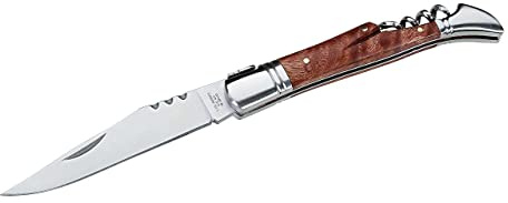 Herbertz Taschenmesser, AISI 420, Quittenholz, Korkenzieher, verzierte Rückenfeder, scharfes Klappmesser & Outdoor-messer für Camping, Wandern oder Jagd