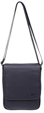 Armani Jeans Umhängetasche Herren Tasche Schultertasche Messenger Leder suitable for tablet Schwarz