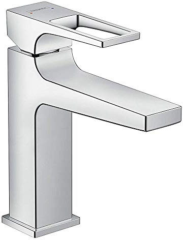 hansgrohe Wasserhahn Metropol (Armatur mit Auslauf Höhe 110 mm und Push-Open Ablaufgarnitur) Chrom