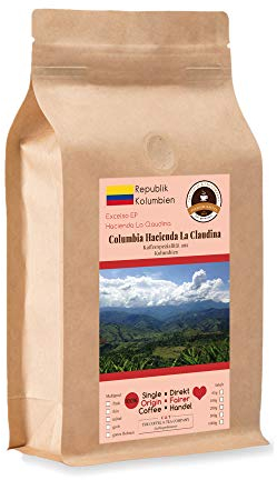 Kaffee Globetrotter - Kaffee Mit Herz - Colombia Hacienda La Claudina - 1000 g Grob Gemahlen - für Stempel-kanne French-Press Kaffeebereiter - Spitzenkaffee Fair Gehandelt Unterstützt Soziale Projekte