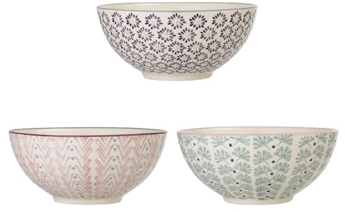 Bloomingville Schale Maya, rosa grün lila, Keramik, 3er Set, Ø 16,5 x Höhe 7,5 cm; 3er Set