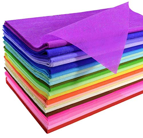 120 Blatt farbiges Seidenpapier, Großpackung, Bastelpapier, 50,8 x 66 cm, für Kunst, Geschenk, Seidendekoration, 24 Farben