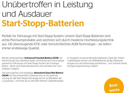 Autobatterie Continental EFB - 12V 70Ah 650A Start&Stop