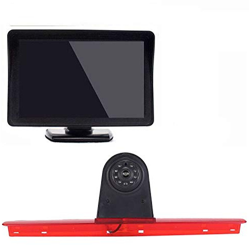Wasserdicht Einparkkamera Einparkhilfe Farbkamera Bremsleuchte Kamera Bremslicht Rückfahrkamera+4.3 TFT LCD Monitor Ersatz für T5 Bus Transporter Caravelle 2003-2015 Bj