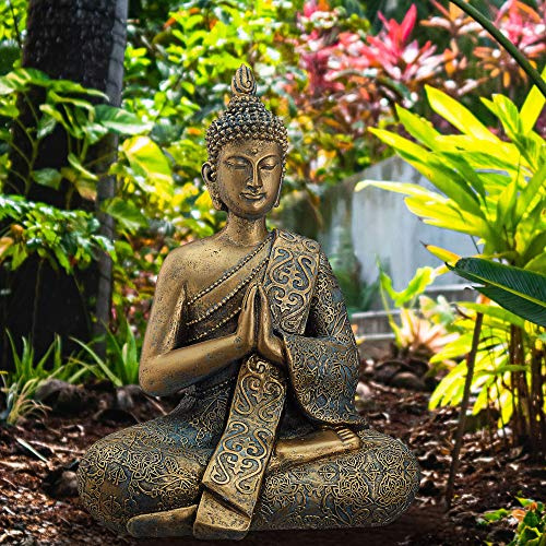Figura decorativa de Buda asiática sentada, Estatuas Decorativas, Feng Shui, para jardín, 30 cm de altura