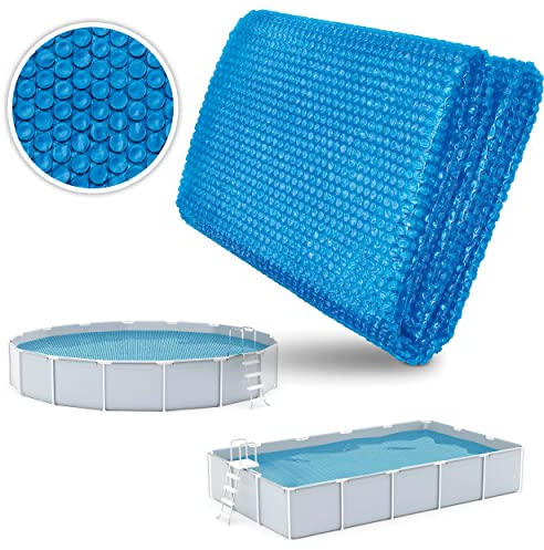 tillvex Telo Termico per Piscina - circolare e rettangolare | Pellicola solare spessore 120 µm | Telo solare tagliabile | Riscaldamento piscina per riscaldamento acqua (800x400 cm, Blu)