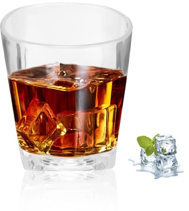 Cyrank 180ml Acryl Whiskygläser, Acryl Trinkglas, Cocktailbecher, Camping Gläser Bruchfest Stapelbar, Unzerbrechlich Plastikbecher, Trinkgläser, Wiederverwendbare Wasserbecher Gläser Für Zuhause
