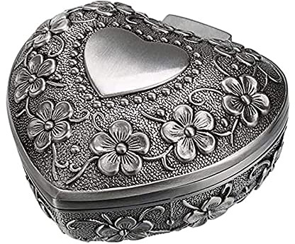 Vintage Herzförmige Ring Metall Schmuckschatulle, Metall Herz Schmuckschatulle, Vintage Herz Schmuckschatulle, Herz Schmuckkästchen, für Heimtextilien, Hochzeiten, Geschenke