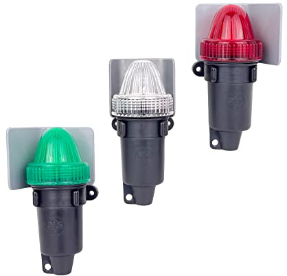 GATE14® Bootsnavigationslichter 3 Stück Lichter Grün und Rot 112°, Weiß 225°