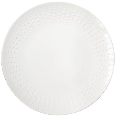Easy Life - Lot DE 6 Assiettes Plates en Porcelaine Drops White 26 CM - EASYLIFE