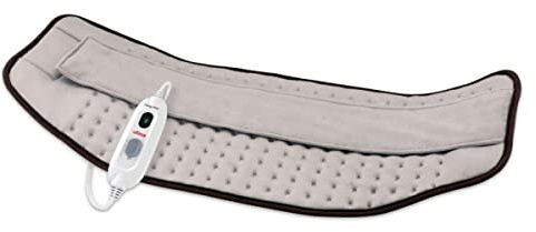 Ufesa Flexy Heat LM Complex Elektrisches Wärmekissen, ergonomisch, 29 x 69, 100 W, Mikrofaser, ultraweich, 3 Temperaturstufen, automatische Abschaltung, Grau