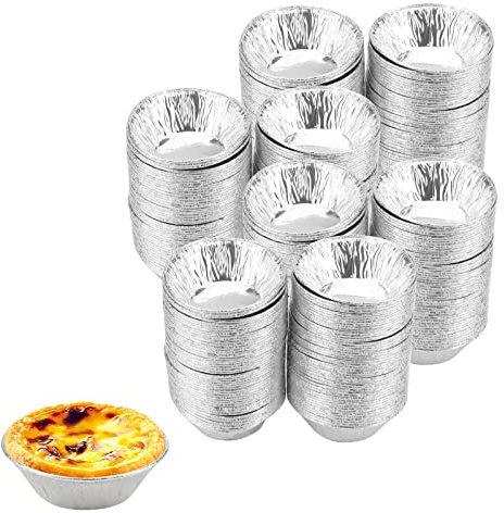 JAPCHET 400 Pie Cases for Baking - Foil Cases for Egg Tart, Mince Pie, Pudding