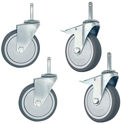 BICIBO 10,2 cm 100 mm Roulette de Voiture de Salle à Manger,Roue à Tige pivotante très résistante,roulettes de Meubles,Roue de Transport Industriel de Chariot,Roue Universelle de Rechange,Lot de 4