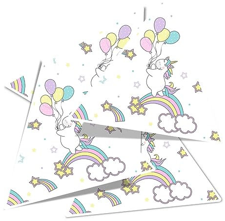 Vinyl Triangle Stickers (Set of 4) 10cm - Party Unicorn Balloons Rainbows Stars Kids for Laptops, Tablets, Luggage, Scrap Booking, Fridges #170703