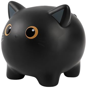 I-TOTAL® - Lustige dekorative Spardose/Münzfach aus robustem Kunststoff (Black CAT)