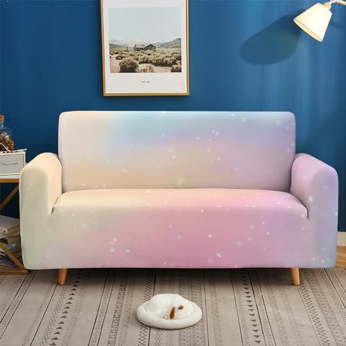 DOTBUY-SHOP Elastische Sofa Überzug Couch Uberzug 1 2 3 4 Sitzer Weicher Stretchbezug Sofabezug Sofa Cover Universal Sofaschoner Möbelschutz (3 Sitzer,Rosa)
