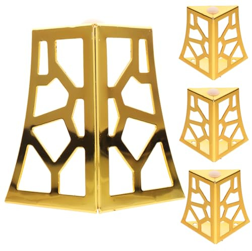 OSALADI 4pcs Metal Furniture Legs Gold Electroplated Hollow Design Sofa and Coffee Table Feet for Home Cabinets