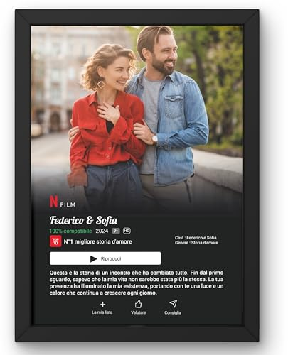 Poster Netflix personnalisé avec ou sans Cadre votre texte et votre photo | Netflix Movie Design décoration | Affiche de Film personnalisée avec Photo | Toile | Affiche | Acrylique Cadeau (Portrait)