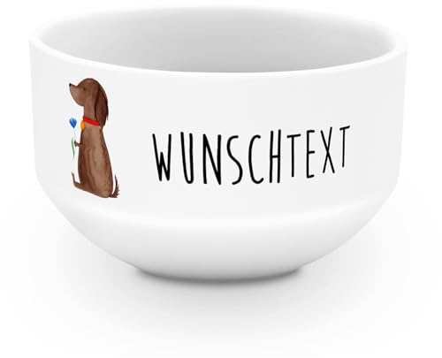 Mr. & Mrs. Panda Müslischüssel Hund Blume - Personalisierte Geschenke, Suppenschüssel, Stil, Sprüche, Müslischale, Schüsseln, Schale Personalisieren, Hunde, Schüssel, Verrückt, Haha