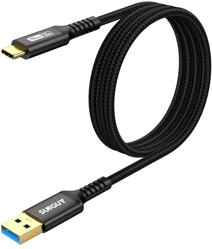 SUNGUY USB C Kabel 1M, 10Gbps USB 3.1 GEB 2 auf USB C Datenkabel, USB C Ladekabel Kompatibel mit iPhone 16/15 Pro Max Plus, Galaxy S22/S21/S20/Note10, Huawei P30/P20, Google Pixel-Schwarz