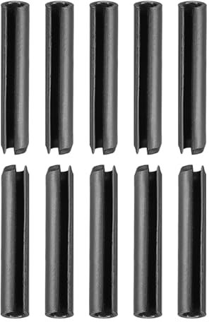 DTGN 5mm x 30mm(DxL) Scanalato Molla Perno - 100pz - Ottimo per Casa Macchina Fissaggio - 65Mn Molla Tassello Tensione Rotolo Perno - Nero