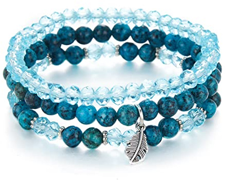FULU AUTUMN Perlenarmband Stretch Damen Armband Mehrschichtiges Boho Modeschmuck für Mama Oma und Frau Geburtstagsgeschenk