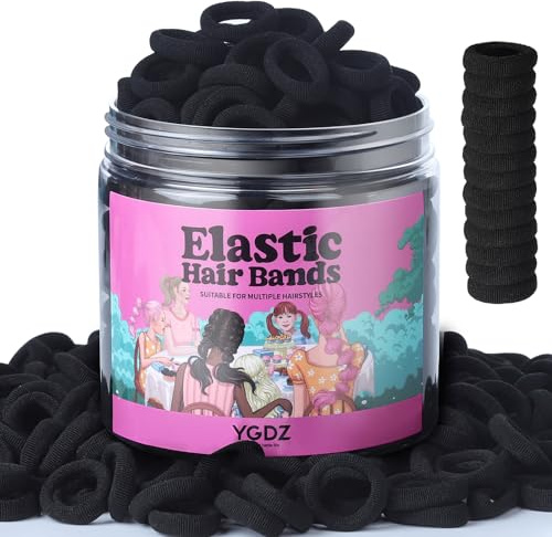 YGDZ 300 Stück Baby-Haargummis, schwarze Kleinkind-Haargummis, kleine Kinder-Haargummis, nahtlose Baumwoll-Pferdeschwanz-Halter, Mini-elastische Haarbänder für kleine Mädchen, Kleinkind-Haarschmuck