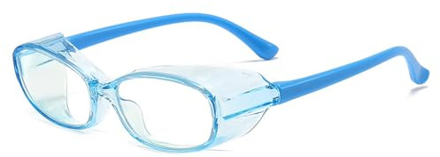 FGAQLUK Gafas Antipolen for Niños Antiluz Azul, Envolventes Con Montura Sellada, Antivaho y Antiaerosol - Seguridad Color Azul
