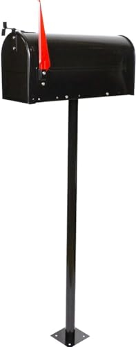 Boîtes aux lettres hautes de style américain pour l'extérieur, support de sol, boîte de rangement aux lettres résistante aux intempéries, boîte aux lettres pour maison de ville/jardin (couleur : noir)